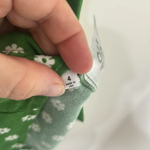 REFORMATION Green Janet Floral Woven Top Size 4 - Picture 13 of 16